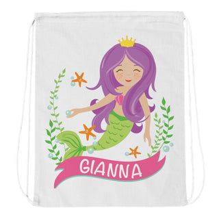 Personalized Mermaid Drawstring Bag