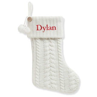 Personalized Cable Knit Stocking---White