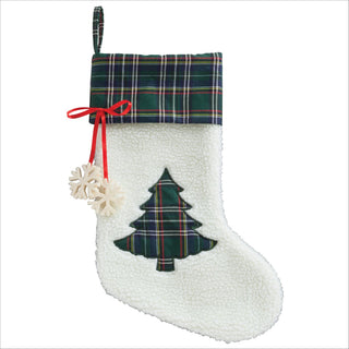 Personalized Green Plaid Tree Stocking