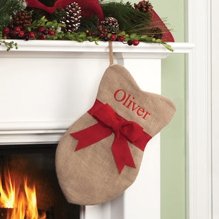 Personalized Burlap Cat Stocking