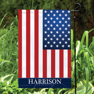 Personalized American Flag Garden Flag