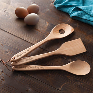 You Name It Personalized 3-Piece Wood Utensil Set