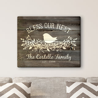 Bless Our Nest Personalized 16x20 Canvas