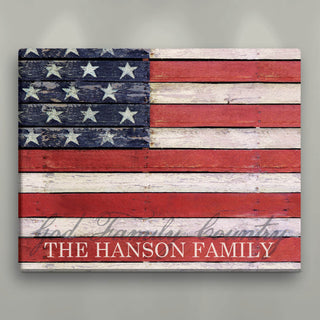 American Flag Personalized 16x20 Canvas