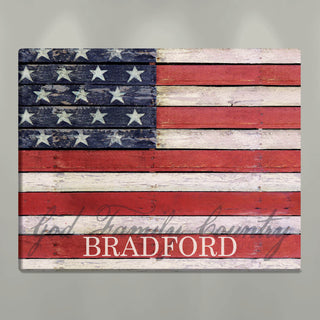 American Flag Personalized 18x24 Canvas