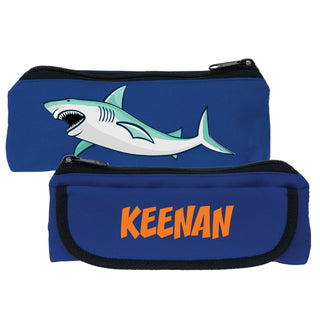 Personalized Shark Blue Pencil Case