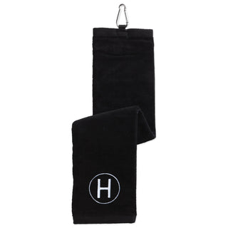 Circle Initial Personalized Golf Towel