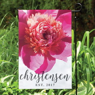 Personalized Peony Garden Flag