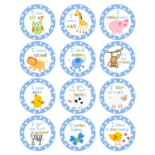 Sandra Magsamen Personalized Baby Boy Round Sticker - Set of 12
