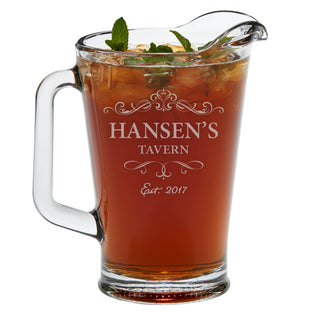 Personalized Tavern Glass Pitcher