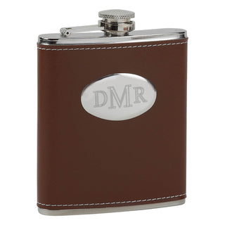 My Monogram Personalized Brown Flask