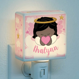 Guardian Angel Personalized Nightlight - African American Girl