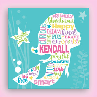 Sweet Mermaid Personalized 16x16 Canvas