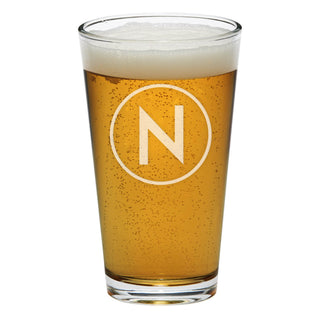 Circle Initial Personalized Pint Glassware
