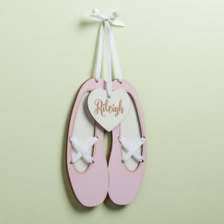 Personalized Pink Wood Ballet Slippers
