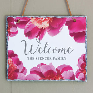 Personalized Peony Wall Slate