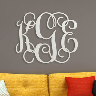 Personalized Antique White Oversized Wood Monogram Plaque