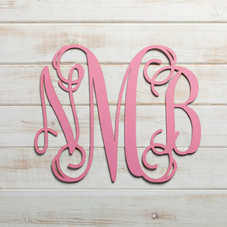 Personalized Pink Oversized Wood Monogram Plaque