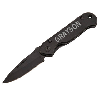 My Name Personalized Black Pocket Knife