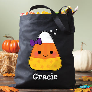 Candy Corn Girl Personalized Halloween Treat Bag