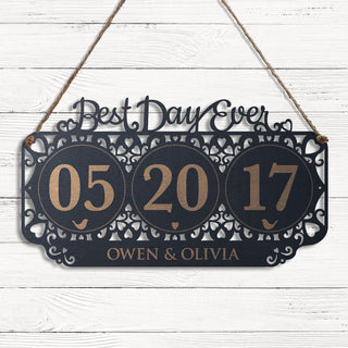 Best Day Ever Personalized Black Wood Keepsake