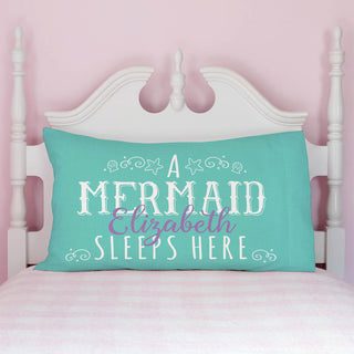 A Mermaid Sleeps Here Personalized Pillowcase