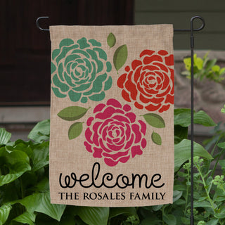 Lovely Flowers Personalized Burlap Garden Flag