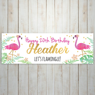 Let's Flamingle Personalized Party Banner