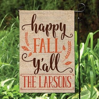 Happy Fall Y'All Personalized Garden Flag