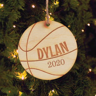 Personalized Wood Basketball Ornament