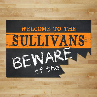 DIY Beware Personalized Doormat - 18x27 Inch, 1/8" Thin