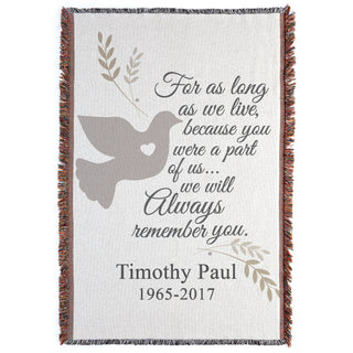 Memorial Personalized Fringe Throw Blanket