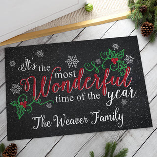 Most Wonderful Time Personalized Doormat - 18x27 Inch, 1/8" Thin