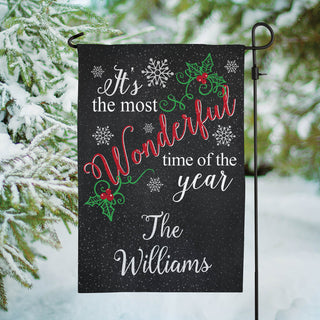 It's The Most Wonderful Time Of The Year Personalized Garden Flag