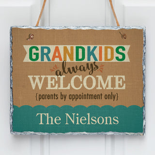 Grandkids Always Welcome Personalized Slate