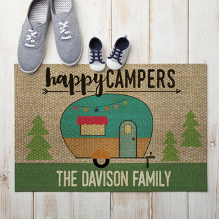 Happy Campers Personalized Doormat - 18x27 Inch, 1/8" Thin