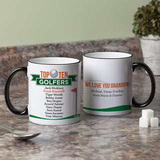 Top Golfers Personalized Black Handle Coffee Mug - 11 oz.