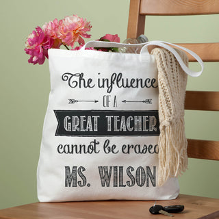 The Influence Of A Great Teacher Cannot Be Erased Personalized Tote Bag