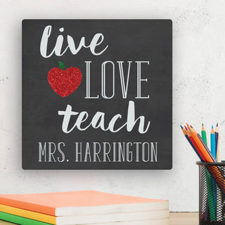 Live, Love, Teach 12x12 Personalized Canvas
