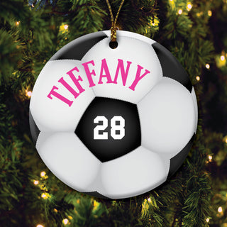Personalized Girl's Soccer Ornament