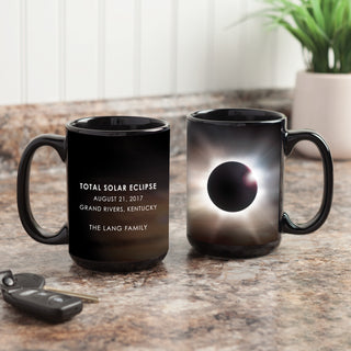 Total Solar Eclipse Personalized Black Coffee Mug - 15oz