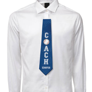 Personalized Baseball Coach Tie