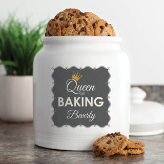 Queen Of Baking Personalized Cookie Jar