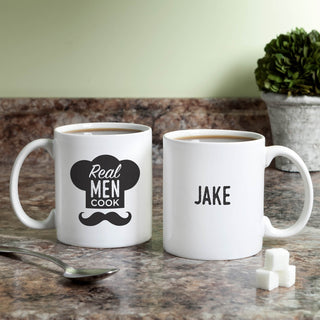Real Men Cook Personalized White Coffee Mug - 11 oz.