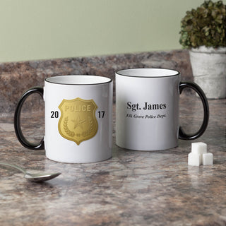 Personalized Police Personalized Black Handle Coffee Mug - 11 oz.