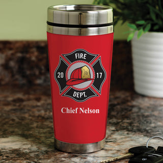 Personalized Fireman Travel Mug