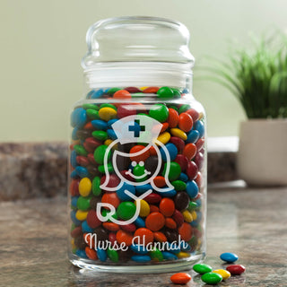 Personalized Nurse Glass Treat Jar