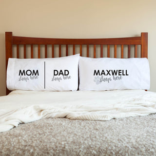 Dog Sleeps Here Personalized Pillowcase Set