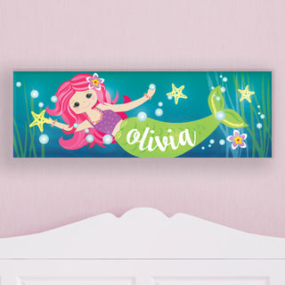 Sweet Mermaid Personalized 9x27 LED Canvas