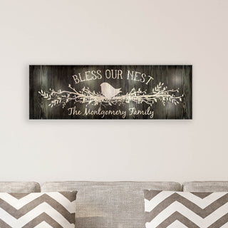 Bless Our Nest Personalized 9x27 LED Canvas
